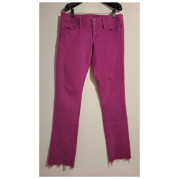 Lilly Pulitzer Worth Straight Raw Hem Jeans Womens Size 4 Fuschia Pink Cotton - Picture 1 of 12